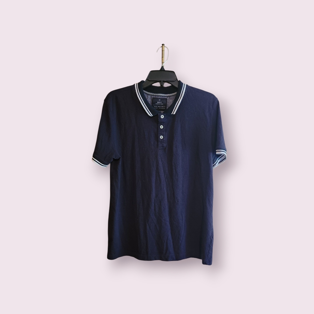 MBX Navy Polo Shirt with White Trim